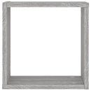væghylder 2 stk. 30x15x30 cm kubeformet grå sonoma-eg