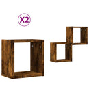 Væghylder 2 pcs Røget eg 26 x 15 x 26 cm Konstrueret træ