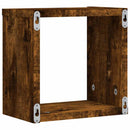 Væghylder 2 pcs Røget eg 26 x 15 x 26 cm Konstrueret træ