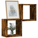 Væghylder 2 pcs Røget eg 26 x 15 x 26 cm Konstrueret træ