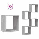 Væghylder 4 pcs Grå Sonoma 26 x 15 x 26 cm Konstrueret træ