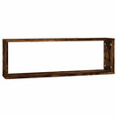 væghylder 2 stk. 80x15x26,5 cm konstrueret træ røget egetræ