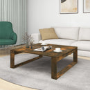 sofabord 100x100x35 cm konstrueret træ røget egetræsfarve