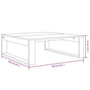 sofabord 100x100x35 cm konstrueret træ røget egetræsfarve