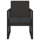loungesæt til haven 3 dele med hynder polyrattan sort