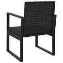 loungesæt til haven 3 dele med hynder polyrattan sort