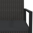 loungesæt til haven 3 dele med hynder polyrattan sort
