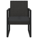 loungesæt til haven 4 dele med hynder polyrattan sort