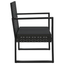 loungesæt til haven 4 dele med hynder polyrattan sort