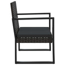 loungesæt til haven 4 dele med hynder polyrattan sort