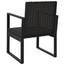 loungesæt til haven 4 dele med hynder polyrattan sort