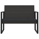 loungesæt til haven 4 dele med hynder polyrattan sort