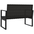 loungesæt til haven 4 dele med hynder polyrattan sort