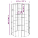 gabionsøjle Ø30x50 cm galvaniseret stål rund