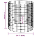gabionsøjle Ø100x100 cm galvaniseret stål rund