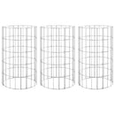 rundt gabion-havebede 3 stk. Ø30x50 cm galvaniseret stål
