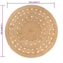tæppe flettet design jute 210 cm rund