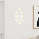 spejl med LED-lamper 40x20 cm oval glas