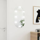 spejl med LED-lamper 80x40 cm oval glas