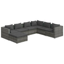 loungesæt til haven 7 dele med hynder polyrattan grå