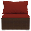 loungesæt til haven 14 dele med hynder polyrattan brun