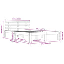 sengeramme 140x190 cm massivt fyrretræ hvid