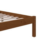 sengeramme 90x200 cm massivt fyrretræ gyldenbrun