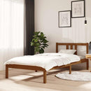 sengeramme 90x200 cm massivt fyrretræ gyldenbrun
