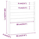 sengegærde 96x4x100 cm massivt fyrretræ sort