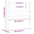 sengegærde 106x4x100 cm massivt fyrretræ hvid