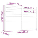 sengegærde 206x4x100 cm massivt fyrretræ sort