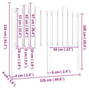 sengegærde 126x4x110 cm massivt fyrretræ sort
