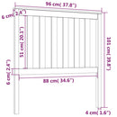 sengegærde 96x6x101 cm massivt fyrretræ sort