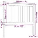 sengegærde 106x6x101 cm massivt fyrretræ
