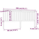 sengegærde 206x6x101 cm massivt fyrretræ sort