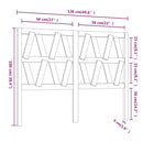 sengegærde 126x4x100 cm massivt fyrretræ sort