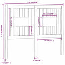 sengegærde 126x4x100 cm massivt fyrretræ sort