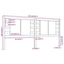 sengegærde 126x4x100 cm massivt fyrretræ gyldenbrun