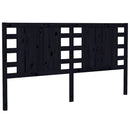 sengegærde 146x4x100 cm massivt fyrretræ sort