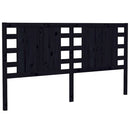 sengegærde 206x4x100 cm massivt fyrretræ sort