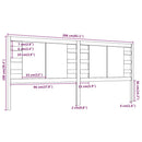 sengegærde 206x4x100 cm massivt fyrretræ sort