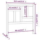 sengegærde 95,5x4x100 cm massivt fyrretræ sort
