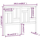sengegavl 205,5x4x100 cm massivt fyrretræ sort