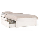 sengeramme med skuffer 75x190 cm Small Single hvid