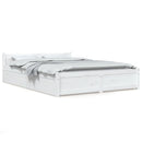 sengeramme med skuffer 140x190 cm hvid