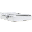sengeramme med skuffer 140x190 cm hvid