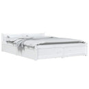 sengeramme med skuffer 140x190 cm hvid