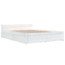 sengeramme med skuffer 140x190 cm hvid