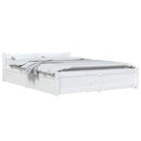 sengeramme med skuffer 120x200 cm hvid