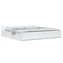 sengeramme med skuffer 180x200 cm Super King hvid